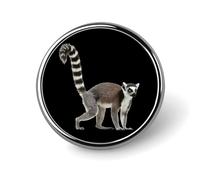 Ring-tailed Lemur Round Lapel Pin Button Brooch Tie Badge Elegant Hat Clothing Jewelry Accessories