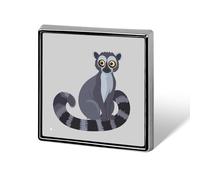 Ring-tailed Lemur Square Lapel Pin Brooches Badge Holder for Clothes Bags Backpack Hats
