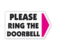 Ring The Doorbell Sticker - Self Adhesive Vinyl - Pack of 2-100mm wide - Front Door Home House Bell Arrow Sign - RIGHT