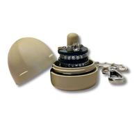 RING THING - Ring Holder Keychain, Jewelry Organizer and Storage, Portable Waterproof Jewelry Holder, Pill Box Keychain Container, Gym Accessory, and Travel Ring Case (Khaki)
