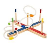 Ring Throw Game - 41.2cm Wooden Hoop Toss Sets, Score Peg Target Stand, Coordination Balance Trainings| Indoor Outdoor Rings Tos Combo Set For Family Backyard Leisure Activity Zone Training X