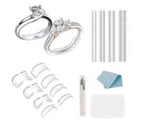 Ring Tightener for Loose Rings-Clear Ring Size Adjusters,Ring Gap Fillers,Ring Inserts to Make Rings Smaller,Ring Protectors for Men and Women-Scissors Included (19 Pieces-B)
