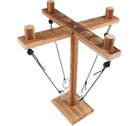 Ring Toss Game Hook and Ring for Kids Adults, Wooden Handmade Drinking Games with Shot Ladder, Outdoor Indoor Loop Throwing Hooks Party Decoration for Yard Games, pub, Family, (2-4 players)