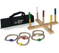 Ring Toss Game, Yard Games Premium Set With 5 Rope Rings, Body Frame, And Posts