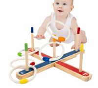 Ring Toss Toy, Wooden Ring Toss Game - Inner and Outdoor Ring Toss Game, Ring Toss Combo Set, Ring Toss Game Indoor and Outdoor for