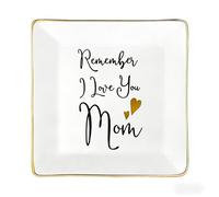 Ring Trinket Dish,Ceramic Jewelry Tray,Friendship Gifts for Women & Remember I Love You Mom,Personalised Birthday Gifts for Her,Women,Friend,Mum (Mom)