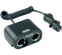 Ring RMS2 Two 12V Sockets Car Adaptor With Battery Analyser Dash Cams, Sat Navs And More, Black/White