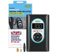 RING TYREINFLATE GO 4 Cordless Digital Tyre Inflator Air Compressor: Rechargeable & Powerful - Measures in PSI, BAR & kPA