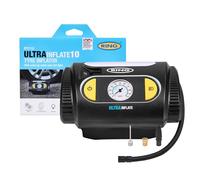 RING ULTRAINFLATE 10 Analogue Tyre Inflator - Featuring Wind-Up Power Cable - Durable Manual Inflator For Accurate Pressure Control