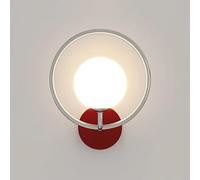 Ring Wall Light, Chrome Metal Wall Sconce with Acrylic Sphel Shade, Modern LED Wall Lamp - 10W - 3 Color Modes, Bauhaus Design Wall Lights, Bedside Wall Lamps