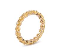 Ring Wedding, Promise Ring to Self Band with Champagne Moissanite 18K Yellow Gold Size I 1/2