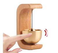 Ring When Opening the Door, Natural Wood Business , Brass with Magnet and Adhesive Attachment for Security Alarm, Suitable for Home, Sliding Door, Iron Door, Restaurant and as a