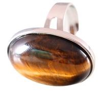 Ring With Gemstoneadjustable Crystal Ring Pesonalized Ring Large Oval Golden Tigers Eye Stone Adjustable Open Ring Eternity Ring Energy Gemstone Ring Charm Jewelry Gifts For Men Women