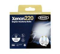 Ring Automotive H4 Xenon220 Brighter Head Lamp Set (2 Bulbs) - E Approved & Road Legal