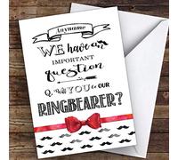 Ringbearer Moustache Will You Be My Ring Bearer Personalised Greetings Wedding Card | Wedding Card | Will You Be