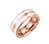 ringcolor Rose Golden Titanium Steel Mens Ring Men Wedding Band Man Ring, 9 UK, Rhinestone, No Gemstone