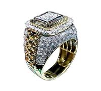RingDiamond Ring Ring Diamond Vintage Shape Sparkling Diamond Big Big Gift Rings Vintage Jewelry (E, 10)
