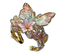 Ringe Für Freundin Schmetterlingssprache Schmetterling Offenes Ringdesign Sinn für kalten Wind Erweitertes Sinndesign Tabletop Der Ringe Figuren (GD3, One Size)