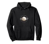 Ringed Planet Celestial Space Illustration Pullover Hoodie