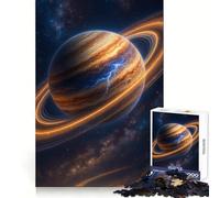Ringed Planet with Lightning in Space 1000 Pieces Jigsaw Puzzles for Adults Mental Logic Toy Serene Time Firm Cut (50x75cm)