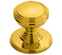 Ringed Tiered Cupboard Door Knob 30mm Diameter Polished Brass Cabinet Handle