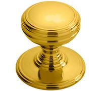 Ringed Tiered Cupboard Door Knob 38mm Diameter Polished Brass Cabinet Handle