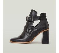 Ringer Mid Strap Leather Boots - Black - Women 8
