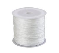 RINGGLO White Polyester Thread, Pearl Thread Cord Bracelet String Waxed Thread Diameter 0.2-0.8Mm for Bracelet Necklaces Making,0.2mm(200M)