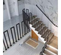 Ringhiera per Scale a Forma di U Pavimento Corrimano in Ferro per Scale Esterne e Interne Sicurezza Passamano a Forma di U per Scale Interne Acciaio Inossidabile Nero (Ferroso 70cm)