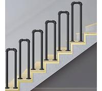 Ringhiera Per Scale Corrimano Per Esterni Poo A Forma Di U Robusti Corrimano Neri Per Anziani Disabili Bambini Sicurezza Balaustre Rustiche Per Soppalchi 6 Pezzi Altezza 95 Cm 37 4 Poll