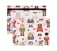 Ringing Binder Pocket with Clear Window Binder 3 Ringing Childish Cartoon Nutcracker Soldiers Pink in Assorted Colors Pencil case 3 for Classroom School Office Supplies 2 PCS