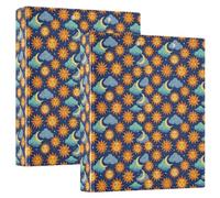 Ringing File Folder 3 Ringing 1.5 Inch Pack of 2 Sun Moon Clouds Teal