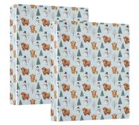 Ringing Folder Three Ringing 1.5 in Pack of 2 Highland Cow Snowman