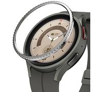 Ringke Bezel Styling Compatible with Samsung Galaxy Watch 5 Pro 45mm Adhesive Frame Ring Cover Anti Scratch [Stainless Steel] Protection for Galaxy Watch5 Pro - Silver [45-30]