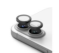 Ringke Camera Lens Frame Glass [2 Pack] Compatible with iPhone 16 Plus / 16 Camera Lens Protector, Tempered Glass HD Quality Individual Lens Protection and Aluminum Frame - Black