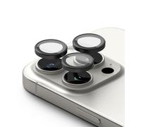 Ringke Camera Lens Frame Glass [2 Pack] Compatible with iPhone 16 Pro Max / 16 Pro Camera Lens Protector, Tempered Glass HD Quality Individual Lens Protection and Aluminum Frame - Black