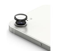 Ringke Camera Lens Frame Glass [2 Pack] Compatible with iPhone 16e Camera Lens Protector (6.1-inch), Tempered Glass HD Quality Individual Lens Protection and Aluminum Frame - Black