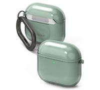 Ringke Case for AirPods 5/4, Air (Green) | Supports Wireless Charging, Soft & Flexible TPU Material, Slim Transparent Shockproof Protective Cover with Carabiner