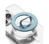 Ringke Dual Magnetic Silicone Ring Compatible with MagSafe Accessories [Detachable Double-Sided Magnet] Slim Lightweight Soft Silicone Phone Finger Grip Holder - Light Teal