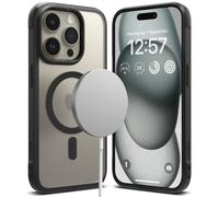 Ringke Fusion Bold [Compatible with MagSafe] Designed for iPhone 15 Pro Case, Anti Fingerprint Translucent PC Back with Protective TPU Frame Cover - Magnetic Matte Black