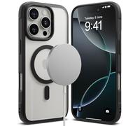 Ringke Fusion Bold [Compatible with MagSafe] Designed for iPhone 16 Pro Max Case, Anti Scratch Transparent PC Back with Protective TPU Frame Cover - Magnetic Black