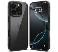 Ringke Fusion Bold [Shock Absorbent TPU Frame] Compatible with iPhone 16 Pro Max Case, Anti Scratch Transparent PC Back with Protective Bumper Cover - Black