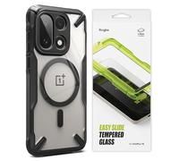 Ringke Fusion-X Case Compatible with OnePlus 15 [Magnetic Black] + Easy Slide Tempered Glass Compatible with OnePlus 15 [2 Pack]
