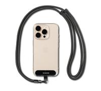 Ringke Holder Link Flow Shoulder Strap [Y Type] with TPU Tether Tab, Adjustable Tangle-Free Polyester Sturdy Rope Crossbody Lanyard Compatible with Universal Smartphone Case, etc. - Calm Black