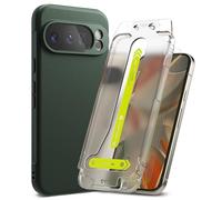 Ringke Onyx Case Compatible with Pixel 10 Pro XL [Dark Green] + Easy Slide Tempered Glass Compatible with Pixel 10 Pro XL [2 Pack]