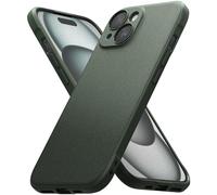 Ringke Onyx for iPhone 15 Plus Case [Anti-Fingerprint Texture] Slim Lightweight Plustective Cover with Full Coverage Camera Plustection & Non-Slip Side Grip - Dark Green