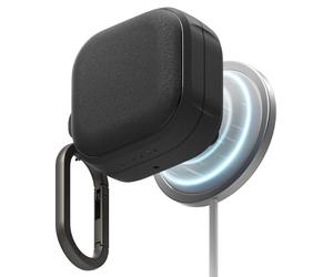 Ringke Onyx Magnetic for Samsung Galaxy Buds 4 Pro / 4 Case with Carabiner [Compatible with MagSafe] Non-Slip Anti-Fingerprint Texture, Shockproof Protective Cover - Black