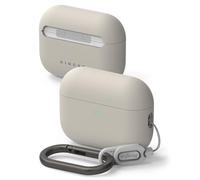 Ringke Silicone for AirPods Pro 3 Case with Carabiner [Soft Premium Liquid Silicone] Slim Oil & Smudge Resistant Shockproof Protective Cover - Stone