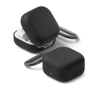 Ringke Silicone for Samsung Galaxy Buds 4 Pro / 4 Case with Carabiner [Soft Premium Liquid Silicone] Oil & Smudge Resistant, Slim Shockproof Protective Cover - Black