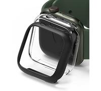 Ringke Slim Case [2 Pack] Compatible with Apple Watch Series 9/8/7 (41mm), Bezel [Frame Only] Premium PC Hard Thin Cover - Clear & Matte Black